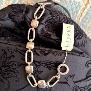 Silver tone metal bracelet Ralph Lauren NWT TOGGLE clasp very stylish